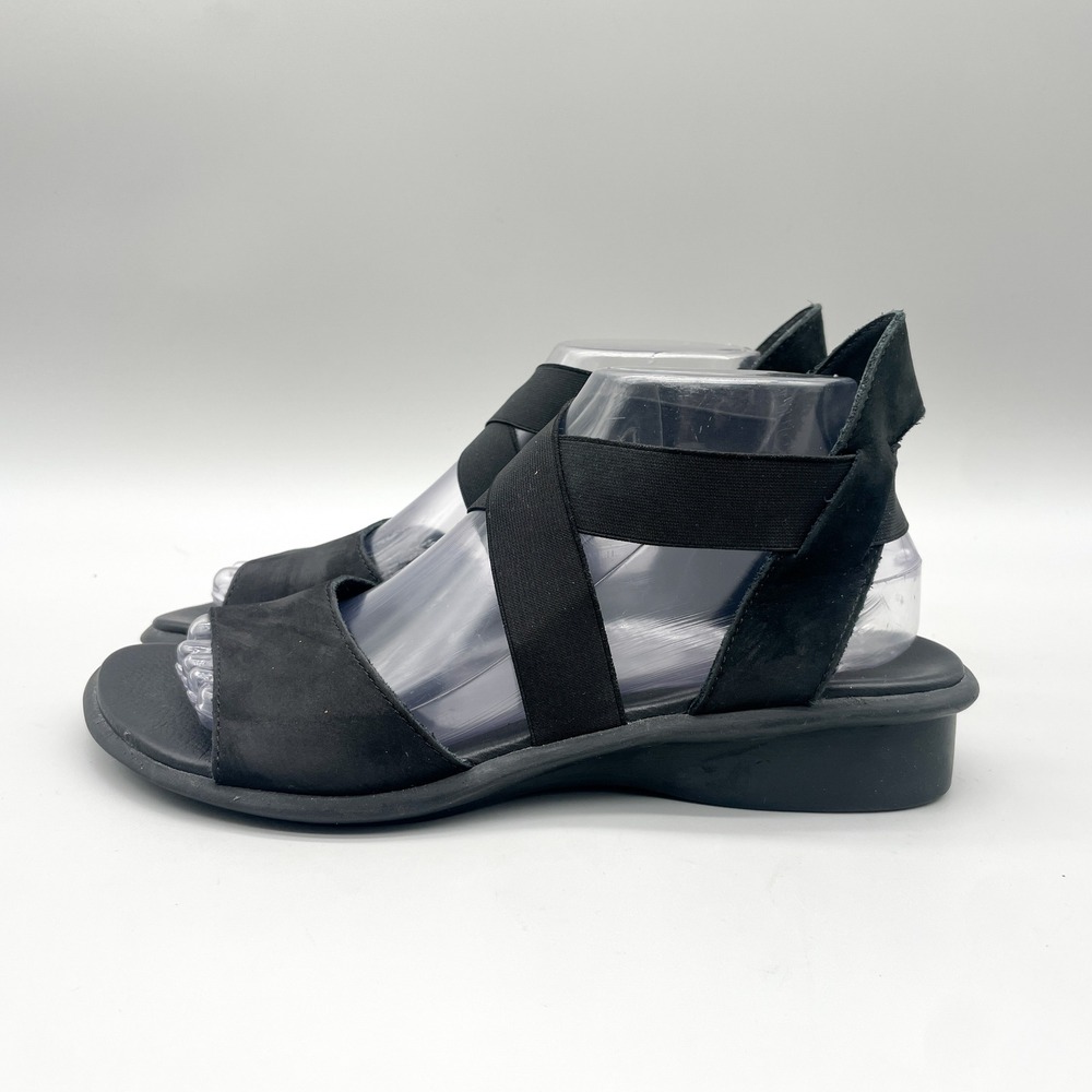 Arche Womens 40 9 Satia Cross Strap Sandals Black Nubuck Minimalist Gorpecore - Picture 4 of 11